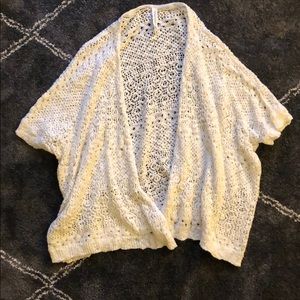 Aeropostale white, loose knit cardigan XS